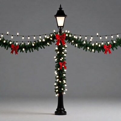 Christmas Garland Street Lamp