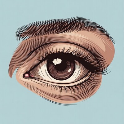 Detailed Illustrated Human Eye