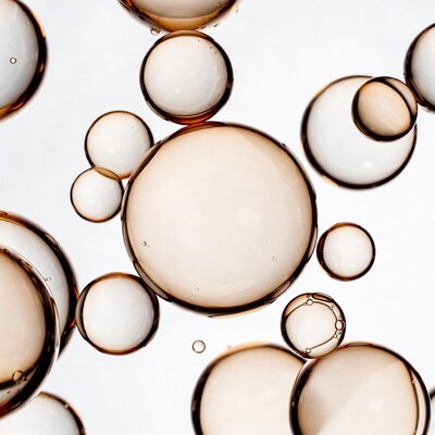 Floating Clear and Amber Bubbles