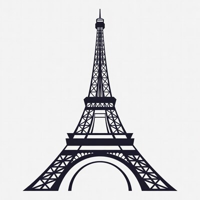 Eiffel Tower silhouette illustration