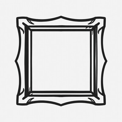 Ornate Empty Picture Frame Outline