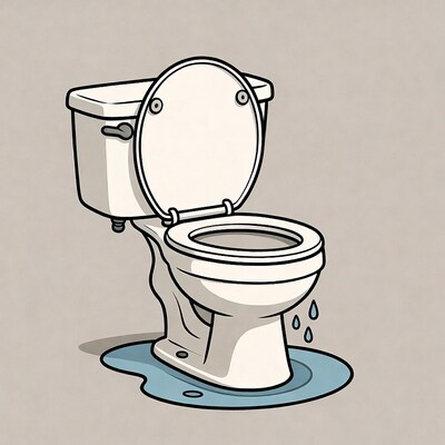 Leaking Toilet with Puddle