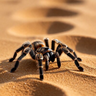 Curly Hair Tarantula on Desert Sand