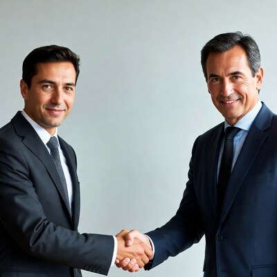 Two businessmen shaking hands