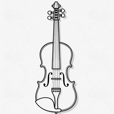 Violin line drawing illustration