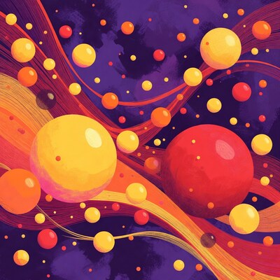 Colorful floating balls illustration