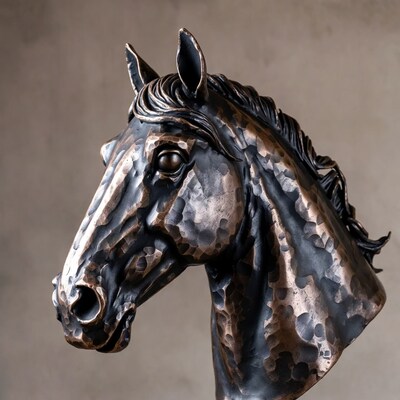 Bronze Horse Head Sculpture