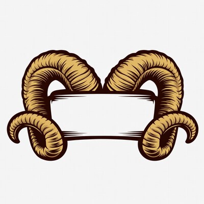 Ram horns with blank sign