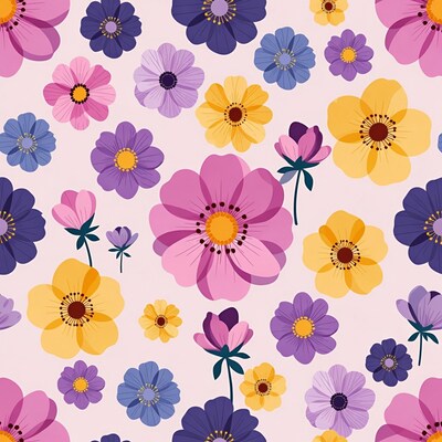 Colorful Daisy Flowers Pattern