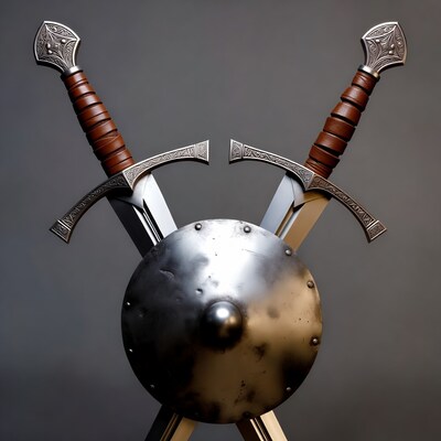 Crossed Swords with Shield