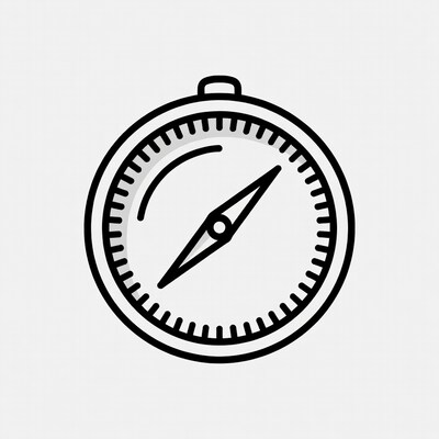 Compass icon on white background