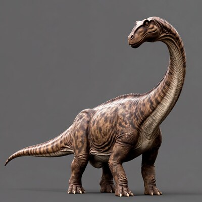 Brachiosaurus dinosaur on gray background