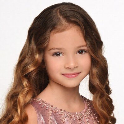 Smiling girl with curly hair