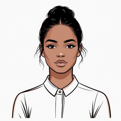 African-American woman in white shirt illustration
