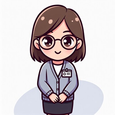 Cute Asian teacher girl illustration