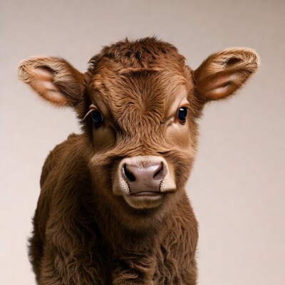 Cute brown calf close-up