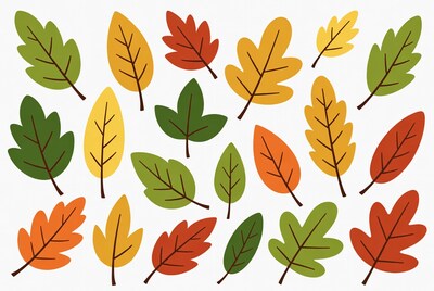 Colorful Autumn Leaves Clipart