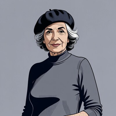 Elderly woman wearing beret