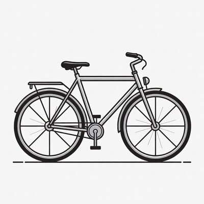 Line art bicycle illustration
