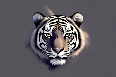 White tiger face illustration