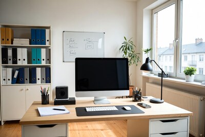 Modern Office Desk with iMac