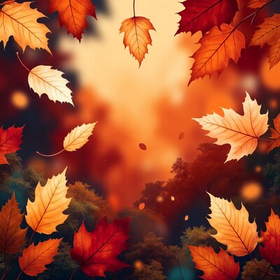 Falling Autumn Maple Leaves Background