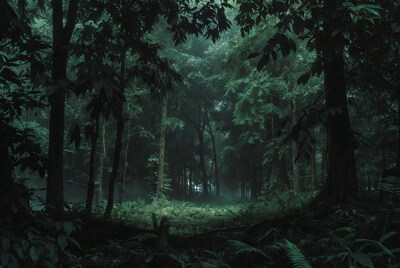 Misty Tropical Forest Path