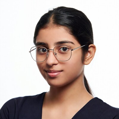 Indian girl smiling with glasses