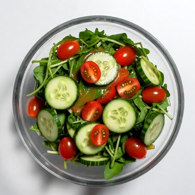 Fresh Cucumber Tomato Salad Bowl