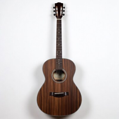 Brown Acoustic Guitar on White Background