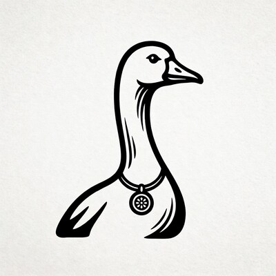 Goose wearing necklace illustration