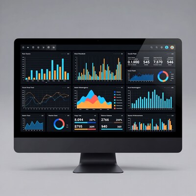 Dark Dashboard on Computer Monitor