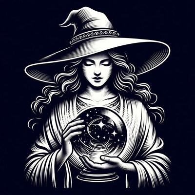 Witch holding crystal ball