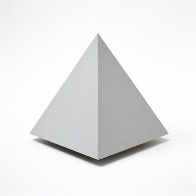 Gray Pyramid on White Background