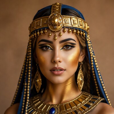 Egyptian woman in gold jewelry