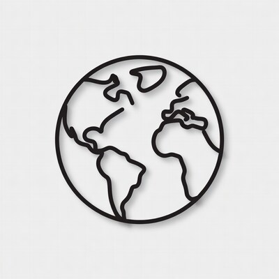 Line Art Earth Globe