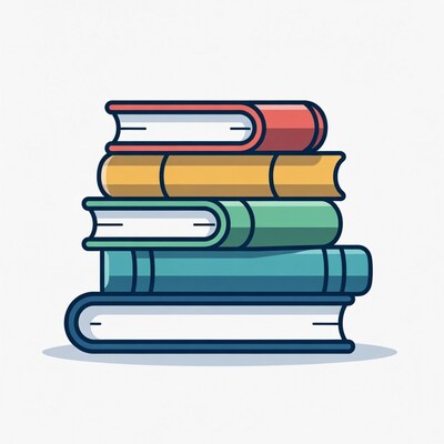 Stack of colorful books illustration