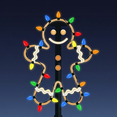 Glowing Gingerbread Man Light Outline