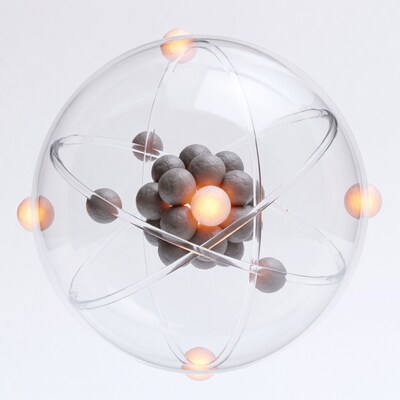 3D Atom Model with Electrons