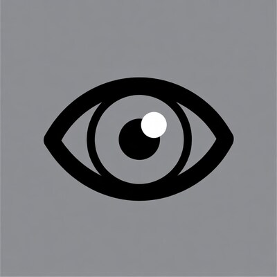 Black Eye Icon on Gray Background