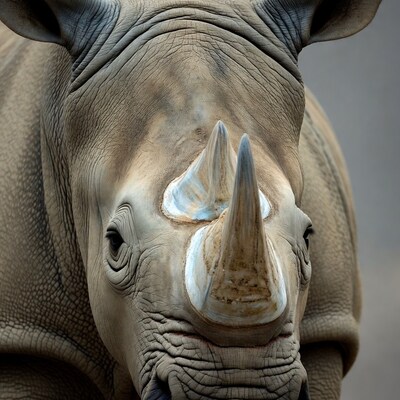 Close-up white rhinoceros face
