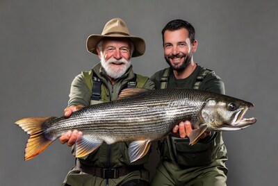 Men holding large sheepshead fish