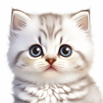 Cute British Shorthair Kitten with Blue Eyes