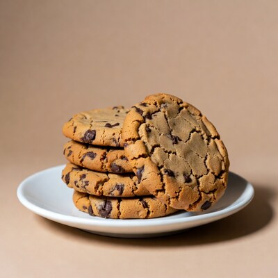 Stack of Chocolate Chip Cookies on Plate