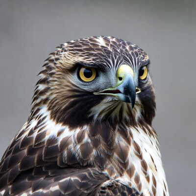 Close-up red-tailed hawk portrait