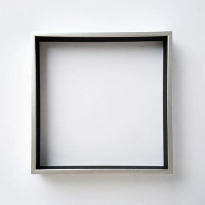 Silver picture frame empty white background