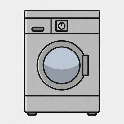 Gray Washing Machine Illustration