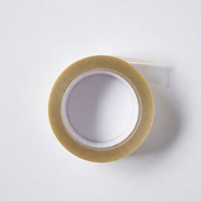 Transparent Tape Roll on White