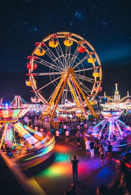 Colorful Ferris Wheel at Night Carnival