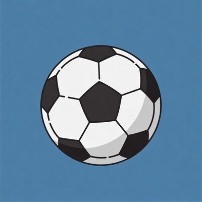 Soccer Ball on Blue Background